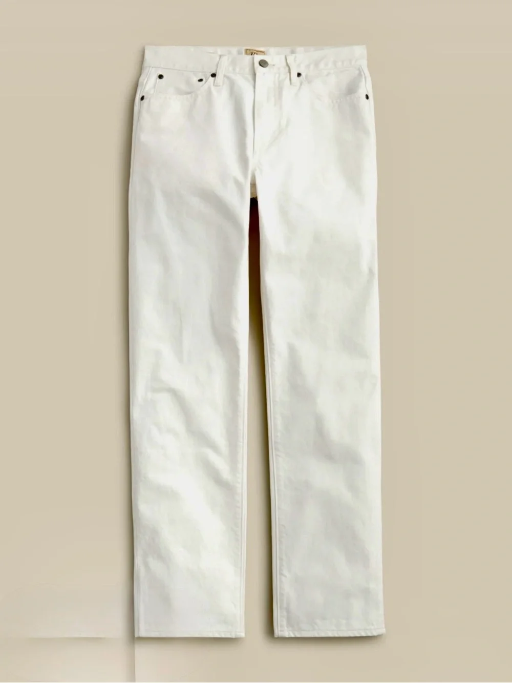 J. Crew Men's White Straight-Leg Flex Jeans 36x30